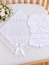 Traditional Cuban Newborn Baby Boy First Outfit Lace Set picture