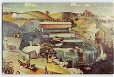 Putnam County Mural Greencastle, Indiana Central National Bank 1950s Postcard picture