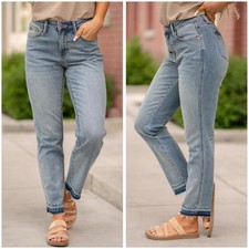 Judy Blue Boyfriend Fit High Rise Jean Fray Hem Stretch Denim Size 13 / 31 picture