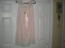 Aristocraft by Superior Pink Nylon Nightgown with Lace Trim - Size S picture