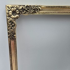 Antique Gold Ornate Metal Picture Frame With Floral Corner Details 7