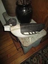 Antique Primitive 1915 Orrin Wallace Carved Hunting Decoy Waldoboro ME History picture