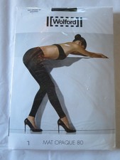 Wolford MAT OPAQUE 80 LEGGINGS, BLACK, LARGE, Made in Austria, MSRP $52 picture