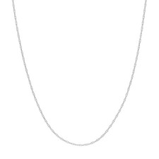 0.6mm Open Dainty Twisted Rope Chain Necklace Real Solid 14K Real White Gold picture