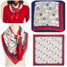 NEW Talbots Oversized Nautical-Print Square Scarf (50