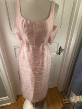 ALFRED SUNG PINK FORMAL GOWN-OPEN BACK WITH LARGE BOW-SIZE4-NWOT-SPECIAL SALE picture