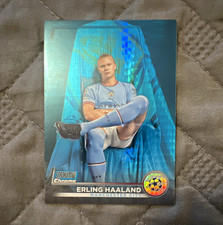 Topps Stadium Club Chrome 2022-23 Erling Haaland Manchester City Blue Prizm #92 picture