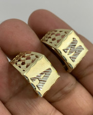 Mens Initial Alphabet Ring 10k Solid White Gold Yellow Gold Diamond Cut Men picture