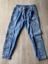 Sundance Driftwood Embroidered Denim Jogger Pull On Jeans AWESOME  picture