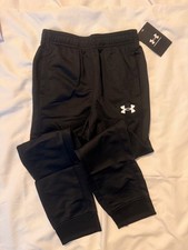 Under Armour Boys Fleece Joggers Black Little Boys size 7 picture