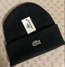 LACOSTE Sports Casual Winter Warmth Knitted Hat Beanies Cap black unisex picture