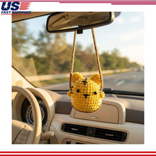 Handmade Knitted Car Rearview Mirror Hanging Decor, Cartoon Tiger picture