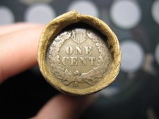ESTATE COIN ROLL 50 LINCOLN CENT PENNIES KEY DATE 1909-S WHEAT CENT END LOT 2sv picture