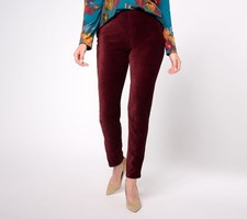 Susan Graver Women's Petite Pants PM Knit Corduroy Straight Leg Purple A297162 picture