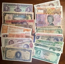Vintage World Banknote Collection - So. America, Caribbean, NZ/Aus - Lot of 33 picture