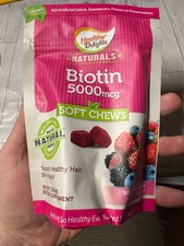 healthy delights naturals biotin 5000 mg 30 soft chews picture