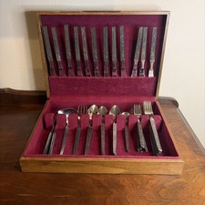 Riviera Cordova 50 Pcs VTG Stainless Flatware Set Japan United Silver Co. W Case picture