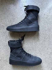 Fear of God Military Triple Black Suede Nylon High Top Shoes Boots Size 45 US 12 picture