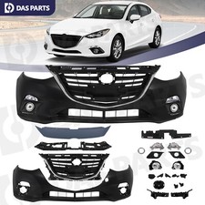 Front Primed Bumper Grille Radiator Panel Fog Lamp For 2014-2016 Mazda 3 Mazda3 picture