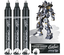 3PK Liquid Chrome Markers Permanent Mirror Pens for Plastic Metal Model Painting picture
