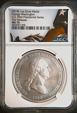 George Washington Presidential Series Silver Medal NGC MS 70 First Release picture