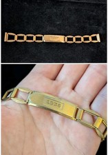 Vtg 1936 Art Deco Gold Plate Deployment Link Watch Band Stamped 