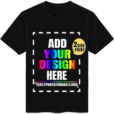 Personalized Custom T-Shirt Double Sided Print Your Design Text Logo Photo Gift picture