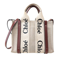 Chloe Woody Tote Shoulder Bag Linen picture