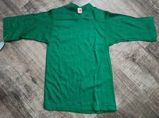 Vintage New Artex 1990s Blank Green T-Shirt Kids Medium-3/4 Sleeve/USA Made picture
