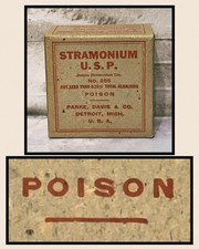 Early 1900's Quack Medicine Apothecary Unopened Stramonium POISON Parke Davis  picture