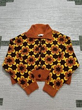 Zara Sweater Womens Small Brown Yellow Knit Cardigan  picture