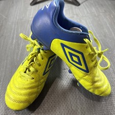 Umbro Classico XI TF Junior Soccer Shoes Safety Yellow Blue Youth Size 4 picture