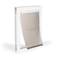 PetSafe White Aluminum Medium Pet Door for Exterior Entry 1-40lb Dog HPA11-11599 picture