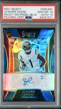 Ja'Marr Chase 2021 Select Signatures Blue Prizm 08/50 RC AUTO PSA 10/10 POP 1 picture