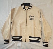 Vintage 1950-60s Champion Penn State Bomber Jacket Conmatic Zip USA Large 42-44 picture