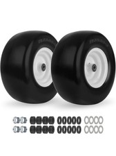 GICOOL 2-Pack 13x6.50-6 Flat Free Lawn Mower Tire Wheel Smooth Tread picture