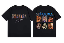 2 Side Shakira Singer Gift For Fan Cotton Black t-shirt Unisex AN074 picture