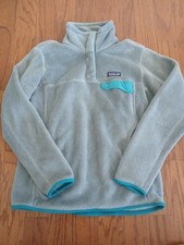 Patagonia Women's Fleece Synchilla Jacket Medium Regular Gray Teal Zip picture