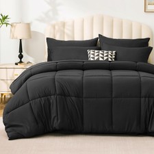 Love's cabin Queen Comforter Set Ash Black, 7 Pieces Queen, Black picture