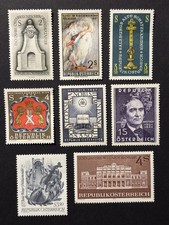 Austria: 15 stamps from various sets; Most are MHR picture