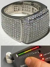 ANILLO  Para Hombre De Plata De Ley 925 Solida MOISSANITE Estilo HIP-HOP picture