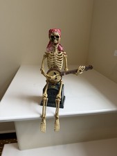 Halloween  Skeleton w/Banjo 2010 Magic Power Vintage Gothic WORKING Collectible picture
