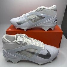 Nike Alpha Menace 4 Pro Mens Size 9.5 White/Silver Football Cleats FD7037-101 picture