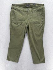 Torrid Crop Aviator Skinny Twill Pants Womens 18 Green Stretch Mid Rise Casual picture