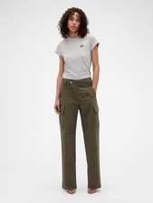 Gap x Victoria Beckham Women’s High Rise Green Cargo Pants w/ Pockets picture