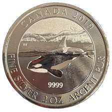 2019 Canada 2 Ounce Silver $10 Orca Whale .9999 Fine - picture