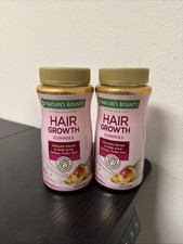 2 Nature's Bounty Hair Growth Gummies 60 Peach Mango Gummies ea. picture