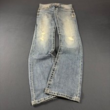 BKE Aiden Bootleg Jeans Womens 26L Blue Distressed Y2K McBling Skater Grunge picture