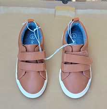 Cat & Jack Unisex Kids Brown Hook & Loop Low Top Sneakers US Size 9 picture