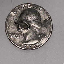 1982 D Quarter Errors Filled In Mint Mark, Letters On Rim, 